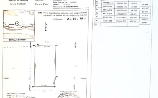 AUTOROUTE ABIDJAN-BASSAM : 32 hectares à vendre avec ACD