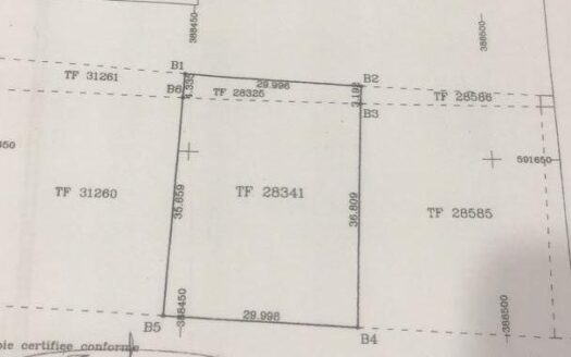 Terrain 1200m2 bordure voie 2plateaux tribunal du commerce