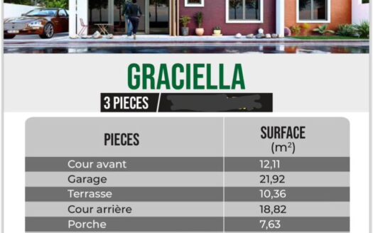 VILLA DE 3 PIÈCES AVEC CUISINE AMÉRICAINE A VENDRE À 44 MILLIONS À GRAND BASSAM