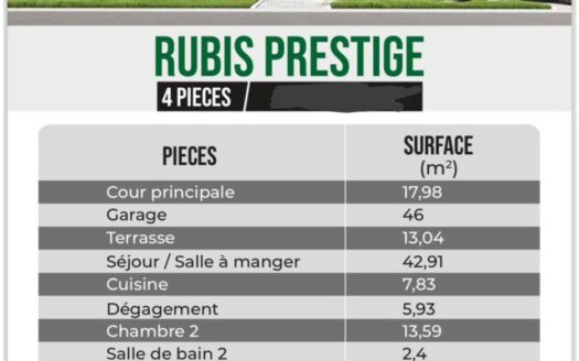 VILLA DE 4 PIÈCES À VENDRE À 65.000.000 f