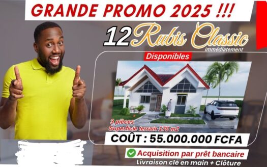 Promotion, Villa 3 pièces à vendre clé en main à 55 millions