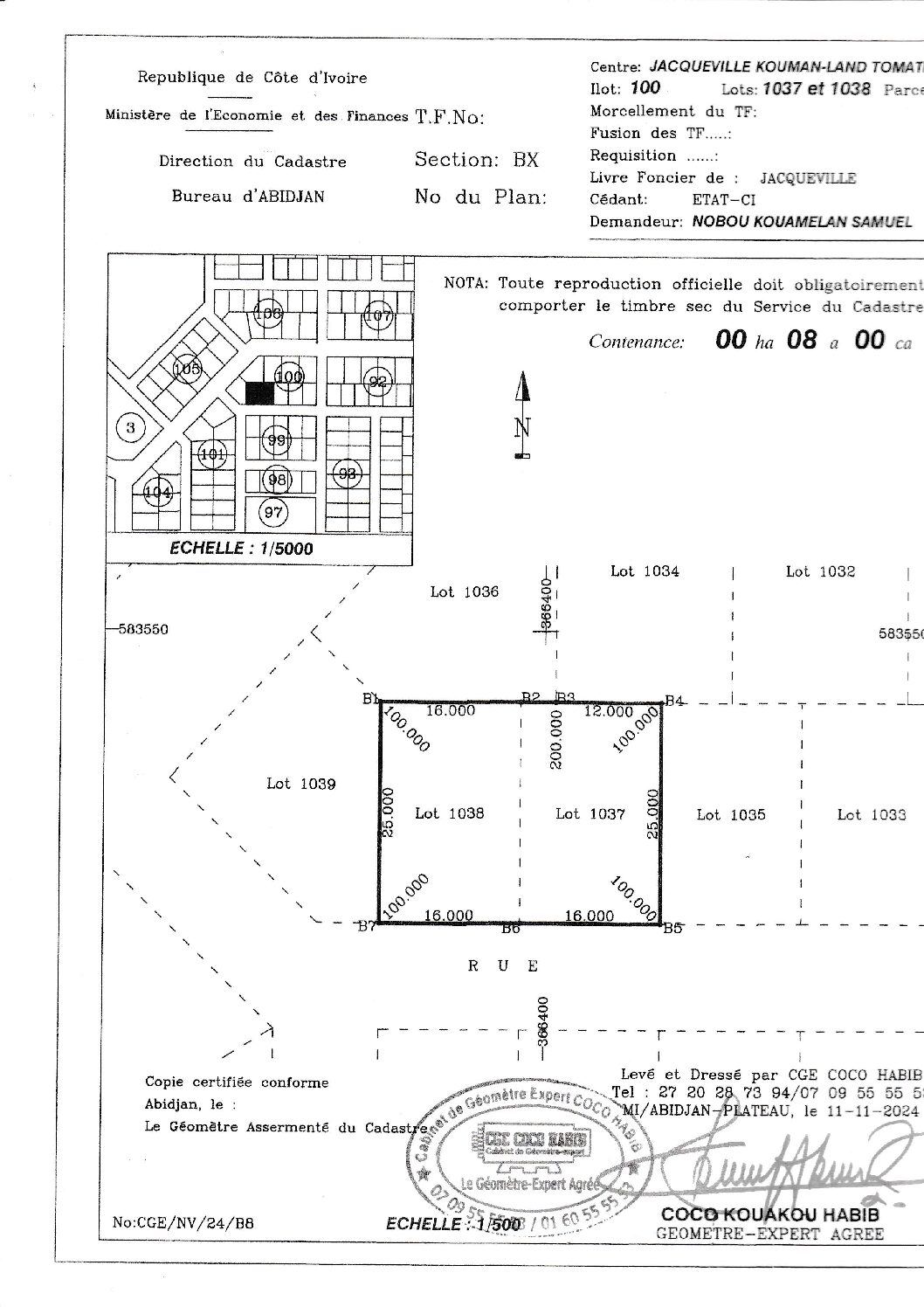 Belle parcelle de 600 M² à Tomatekro-Kouaman Land Jacqueville